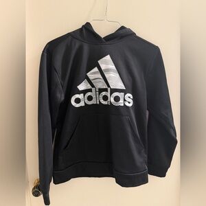 Adidas Pullover Black Hoodie Sweatshirt Activewear  Boys 14/16